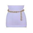 thumbnail image 3 of Women Gold Metal Oval Chain Fashion Waistband Belt Hip Waist Plus Size XL XXL, 3 of 8