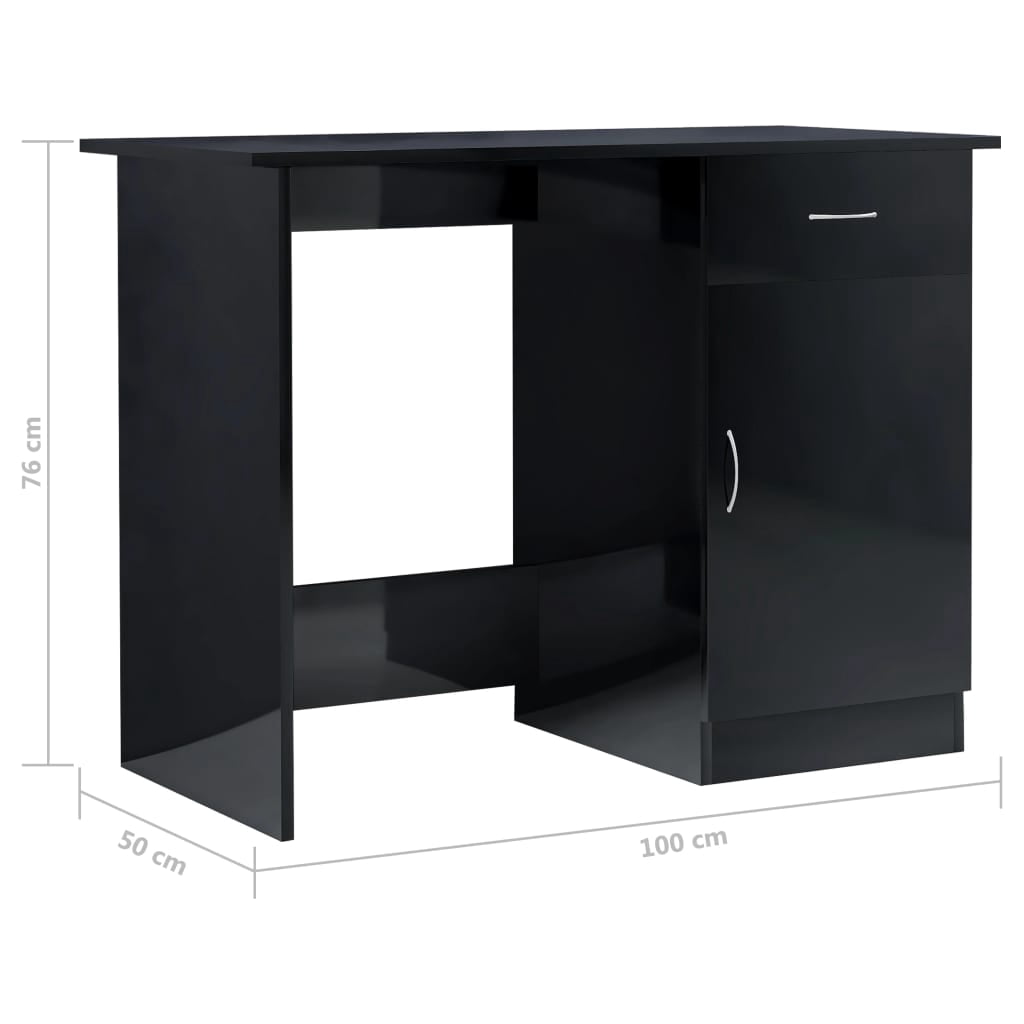 vidaXL Desk Standing Computer Desk Office Desk with Drawer Engineered Wood