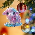 thumbnail image 6 of chaungfeng 3.14 Inches 2D Cartoon Animal Christmas Hanging Ornament, Flat Acrylic Tree Decor, Cute Holiday Pendant, for Car, Gift, Display, Party, 6 of 6