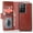 Brown, variant on Casus Removable Wallet Magnetic Card Holder Leather Case for Samsung Galaxy S22 Ultra - Brown