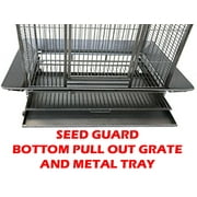 Extra Large 28 x 22 x 59H Elegant and Durable Wrought Iron Open Play Top Stand Perch Rolling Parrot Bird Cage for Macaw Cockatoo Cockatiels African Grey Amazon Parrots Green Cheek Conures Caique