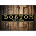 thumbnail image 2 of Custom Boston Bar And Grill Aluminum Metal Decor Sign - 4x18 inches, 2 of 4