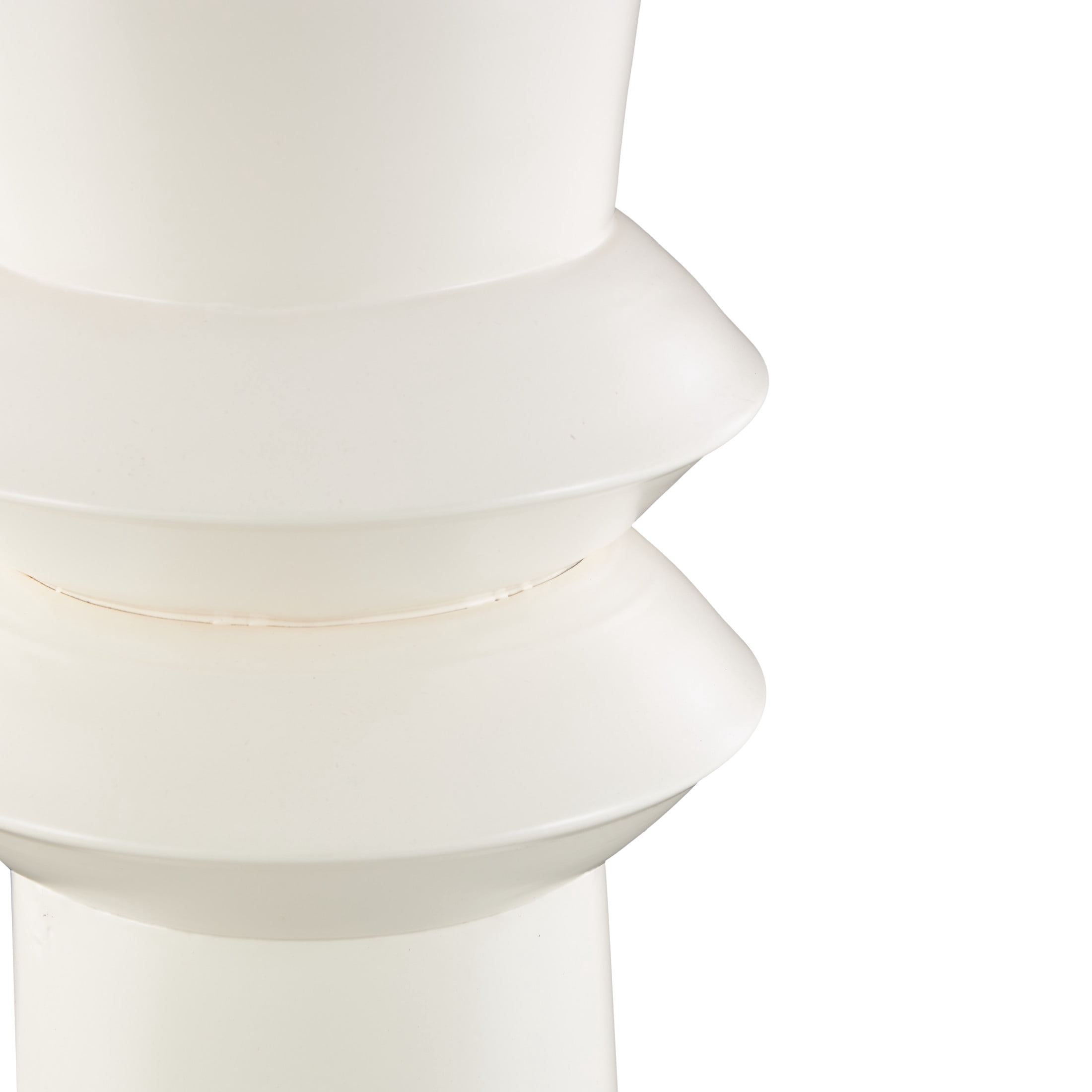DecMode 38" Tall Art Deco Fluted Floor Cream Metal Vase