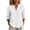 White, variant on Cotton Linen Button Down Shirt for Women Ghalytn V Neck Stand Collar Blouse - Long Sleeve Casual Top with Pockets