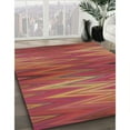 thumbnail image 3 of Ahgly Company Machine Washable Indoor Round Transitional Crimson Red Area Rugs, 5' Round, 3 of 7