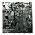 thumbnail image 3 of Ambesonne Black White Shower Curtain, Machine in Factory, 69"Wx75"L, Black and White, 3 of 5