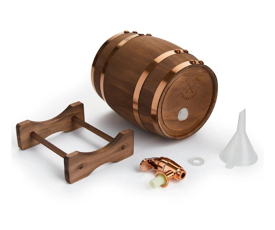 Studio Mercantile Miniature Wood Whiskey Barrel Dispenser