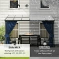 thumbnail image 3 of ASJMR 10x28FT Wall Mounted Gazebo with Polycarbonate Roof,Metal Frame Lean to Gazebo with Double Curtains for Garden Lawn Backyard Deck,Navy, 3 of 7