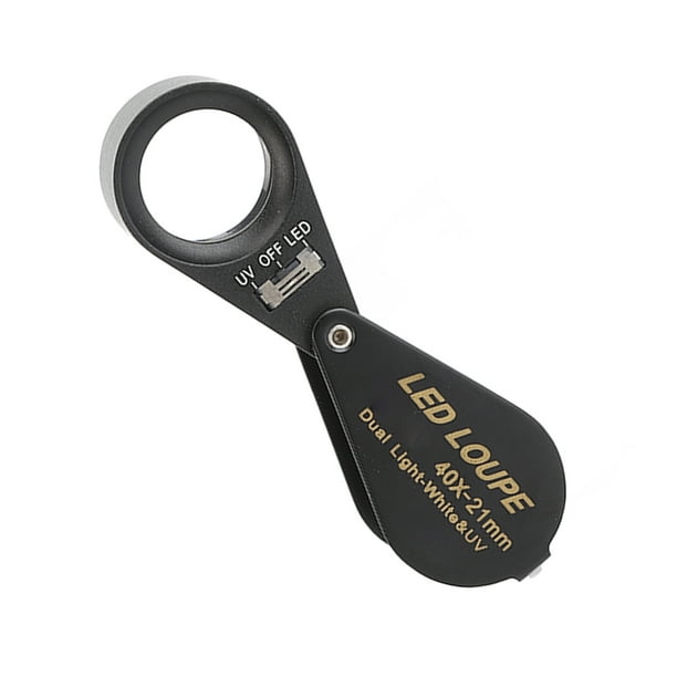 Lupa De Joyería, 7 Luces UV 96 MAh Batería Incorporada Plegable 6 Piezas Lupa De Ojo Con Luz LED Amplia Aplicación Para Inspección