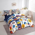 thumbnail image 3 of Castle Fairy Kawaii Colorful Car Bedding Comforter Set,Cute City Streets King Bedding Sets, 3 of 8