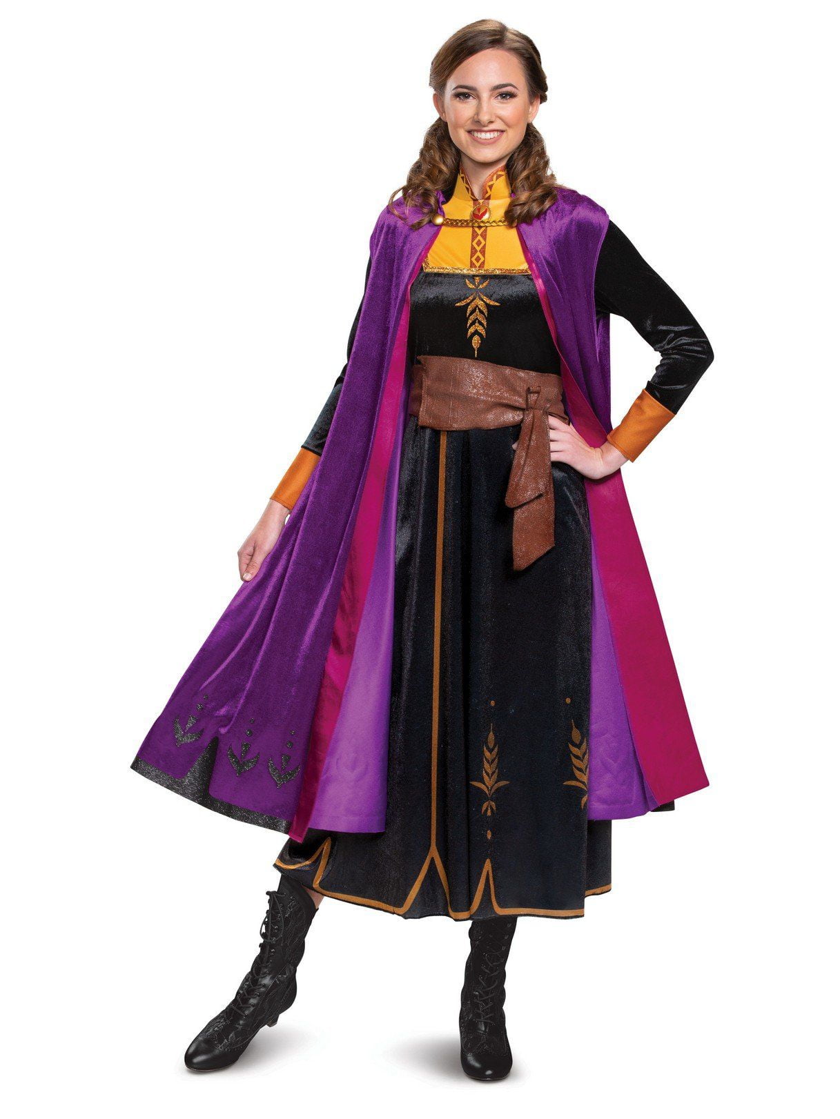 Halloween Outfit Adult Princess Anna Cosplay Costume Fancy Stage Dress