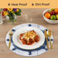 thumbnail image 4 of Blue Coastal Round 13 Inch Placemats Set of 6, Nautical Summer Beach Ocean HeatResistant Non Slip Place Mats for Dining Table, Wipeable Braided Kitchen Table Mats for Housewarming, 4 of 9