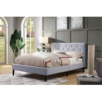 Furniture of America Frohm Mattress Ready Tufted Flannelette Light Fray Full Kids Bed