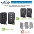 thumbnail image 2 of for Lexus Key Fob Cover Soft TPU Smart Car Key Shell Case for Lexus RX is ES GS LS NX RS GX LX LC 2 3 4 Buttons White Key Protector with Bling Leather Keychain,1,Black, 2 of 6