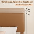 thumbnail image 6 of Frostbloom Queen Size Faux Leather Platform Bed Frame with Adjustable Headboard, Orange Brown, 6 of 9