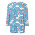 thumbnail image 4 of lcziwo Birthday Gifts Oversized Sweaters for Women 2025 Easter Eggs Graphic Tees Shirt Casual Crew Neck 3/4 Length Sleeve Tops Cotton Pullover Blouse Multicolor L, 4 of 6
