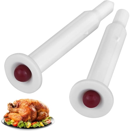 Basic Plastic Pop-up Poultry Turkey Thermometer for Cooking, 2 inches in Length 2 Piece Meat Thermometer Set