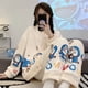 thumbnail image 3 of Doraemon-conjunto de Pijama de Anime para Mujer, ropa de dormir de dibujos animados, gruesa, coreana, suave, cálida, Kawaii, invierno, 3 of 3
