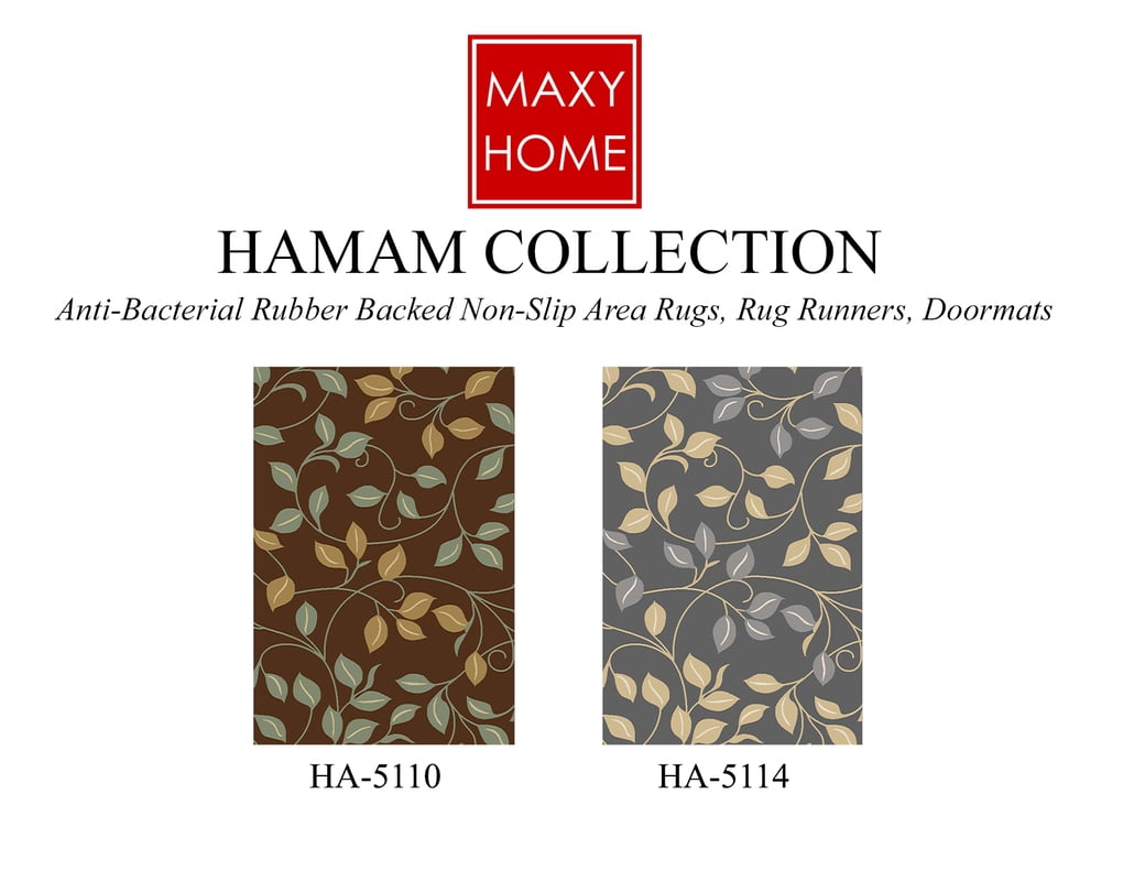 Maxy Home Hamam Collection Ha-5120 (Non-Skid) Rubber Back Area Rug