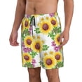 thumbnail image 2 of KLL Sunflowers Men's Casual Summer Beach Shorts Hawaiian Shorts with Pockets-3X-Large, 2 of 5