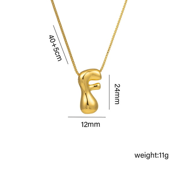 Collar Colgante Inicial, Dije Alfabético, Joyería en Aleación con Baño Electrolítico con Letra para Mujeres, Niñas
