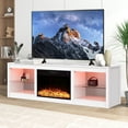 thumbnail image 3 of IHOMEadore Fireplace TV Stand for TVs up to 75 Inch, 66 Inch Entertainment Console with 23" Electric Fireplace, 3 of 12