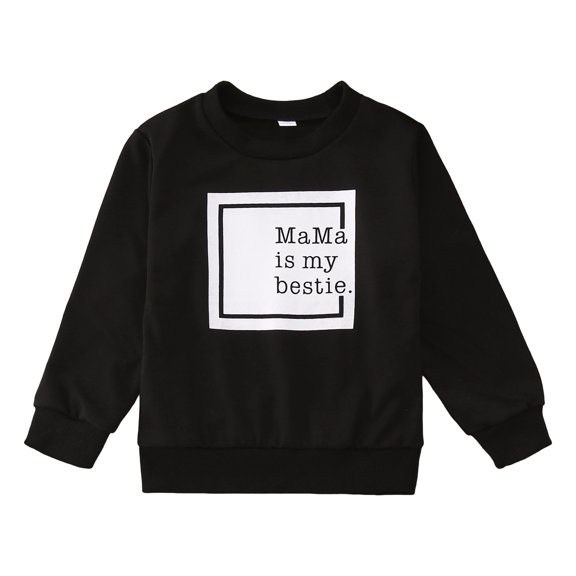 Emitonse Toddler and Little Boys Dinosaur Sweatshirts Kids Toddler Baby Girls Boys Fall Winter Letter Print Long Sleeve Tops Clothes Boys Fashion Size 2-3 Years,Black