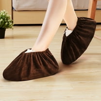 Women's Apron Indoor Flannel Shoe Covers Can Be Washed and Reused, Thickened, Non-Slip, Wear-Resistant, Sound-Absorbing and Warm Shoe Covers A-Brown, Kitchen Essentials Clearance Sale
