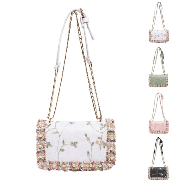 Hfnxid Women's Floral Print Shoulder Bags Casual Underarm Purses with Chain Strap