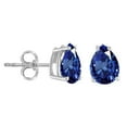 thumbnail image 2 of Pear Sapphire Earrings in Sterling Silver ( 6x4 mm ), 2 of 4