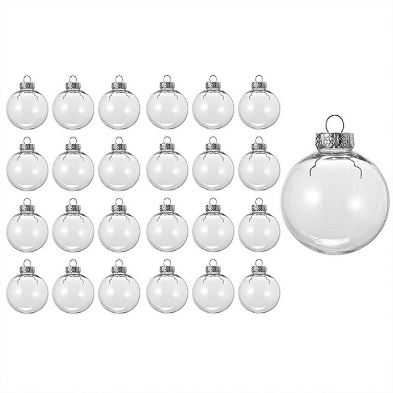24 Pack Clear Ornaments for Crafts Fillable, Clear Ornament Balls DIY Clear  Plastic Ornaments for Christmas Tree Decorat