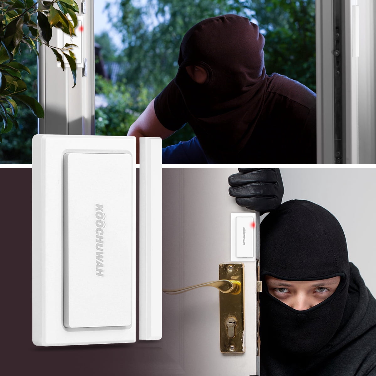 Door Alarm System Home Security DIY Kit Expandable Up to 32 Door Window Motion Sensors + Door Bell - 52 Chime Tunes