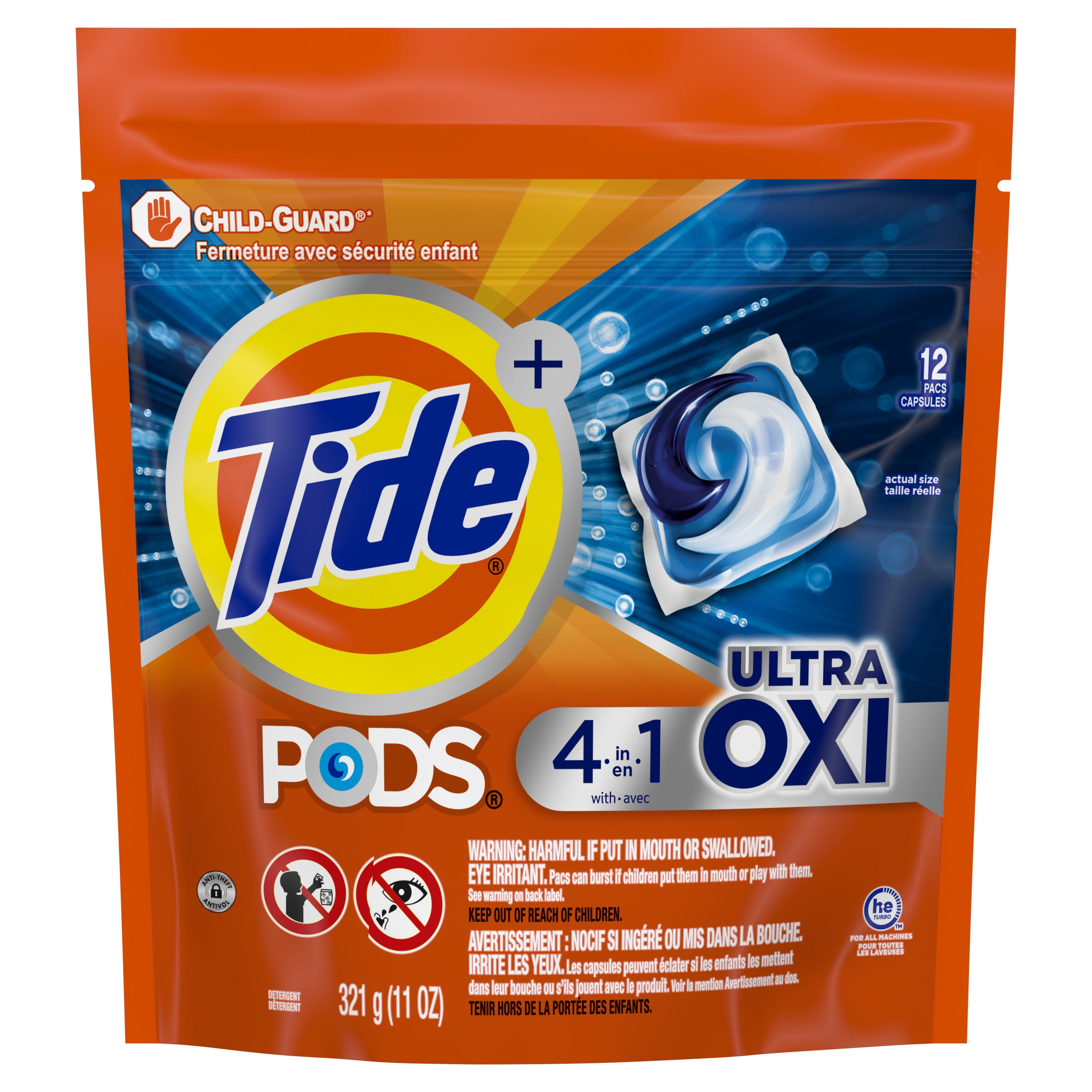 Tide PODS Laundry Detergent Packs, Ultra Oxi, 12 Count