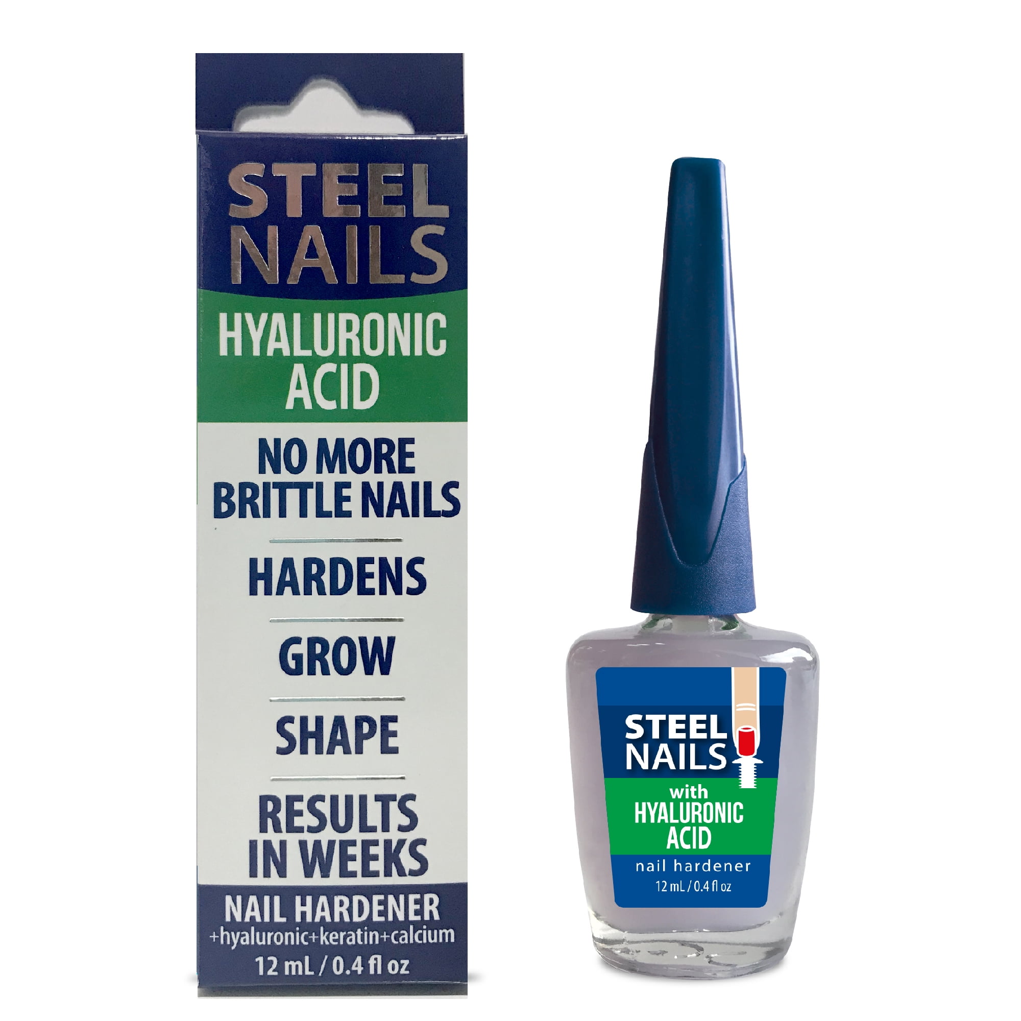 Amen Steel Nails Nail Hardener with Hyaluronic Acid 0.40 Floz , No More 