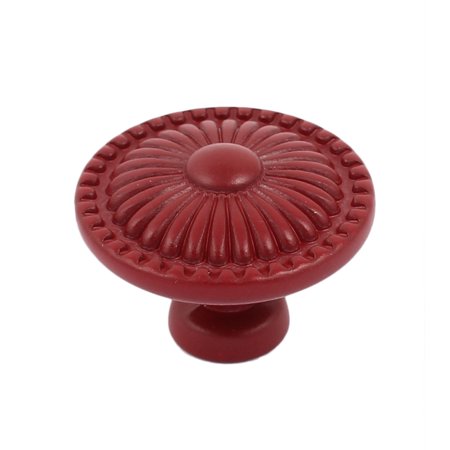 - Cabinet Wardrobe Drawer Door Pull Flower Engraved Ceramic Knobs Handle Red 2pcs