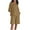 Khaki, variant on Plus Size Women's 2 Piece Outfits 3/4 Sleeve Linen Shirts Shorts Sets Loungewear Casual Tracksuits, M