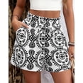 thumbnail image 3 of BTFBM Spring Summer Shorts for Women Dressy Casual High Waisted Wide Leg Floral Boho Shorts Beach Vacation Clothes, 3 of 8