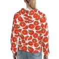thumbnail image 7 of Disketp Tomatoes Womens Casual Hoodies Crew Neck Long Sleeve Sweatshirts Pullover Tops-Large, 7 of 7