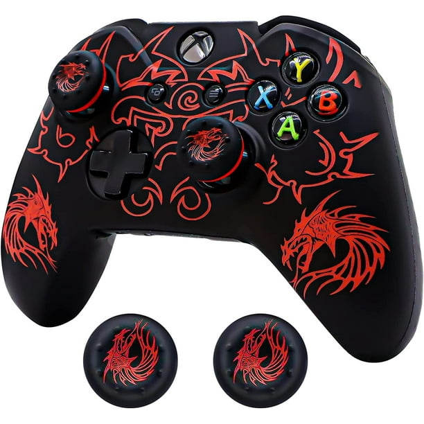 BRHE Funda protectora de silicona antideslizante para controlador Xbox-One, juego de accesorios para Microsoft Xbox 1 inalámbrico/con cable Gamepad Joystick con 2 tapas para pulgar (rojo) Rojo Verde Cocina, Decoración y Otros