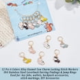 thumbnail image 4 of 12 Pcs Cow Stitch Markers 6 Colors Alloy Enamel Cow Crochet Stitch Marker Charms Removable Locking Stitch Marker for Knitting Weaving Accessories, 4 of 8