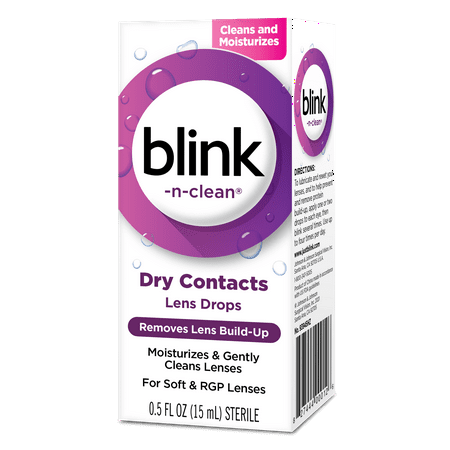 Blink-N-Clean Rewetting Eye Drops for Contact Lenses, Dry Lens Lubricant and Moisturizing, 0.5 fl oz