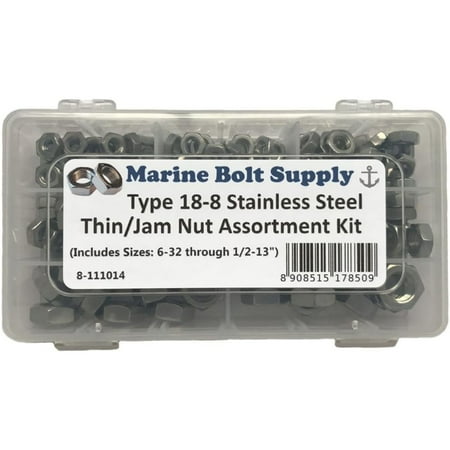 

Type 18-8 Stainless Steel Thin/Jam Nut Assortment Kit - Bilot 8-111014