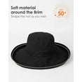 thumbnail image 2 of Sun Hats for Women Gardening Hat Wide Brim Ponytail Beach Sun Protection Breathable Cotton Summer Hat with Fold-Up Brim, 2 of 15