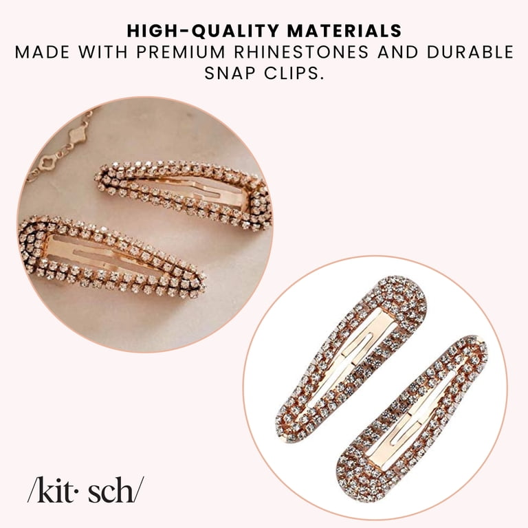 Kitsch Small Crystal Rhinestone Snap Clips - Bling Barrette  display picture 1
