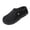 Black, variant on Abomasnow Womens Flock Metal‑Button Decor Round Toe Slip‑On Backless Clog Mule Casual Shoes