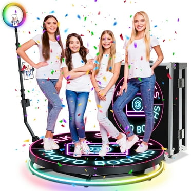 360 Photo Booth Machine with Rotating Selfie Light, 31.5" Automatic Spin Video Booth for Parties, Weddings, Birthdays, and Holidays