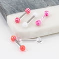thumbnail image 2 of Claire's Women's Pretty Pink Swirl Tongue Rings, 14G/1.63mm, Stainless Steel, 5 Pack, 35291, 2 of 7