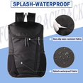 thumbnail image 2 of Mochila De Senderismo, Mochila Ligera Impermeable Y Resistente Al Desgaste Plegable,Mochila De Camping para Viajes Al Aire Libre Plegable-Negro, 2 of 5