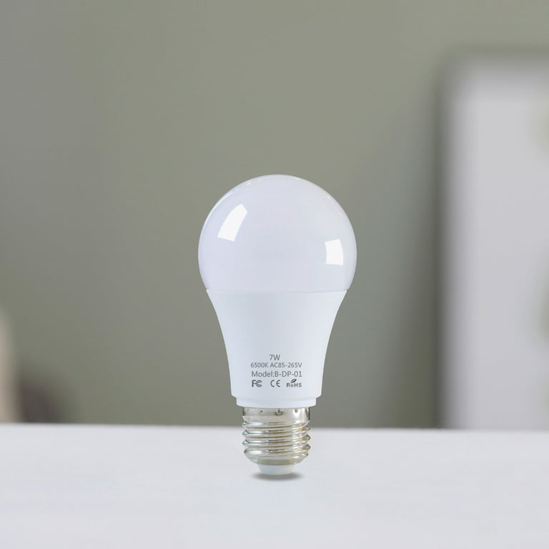 2pcs E27 LED Light Bulb with Motion Sensor Smart Light Sensor 7W for  Stairs/Garden Balcony Garage Hallway Cellar Outlet White [Energy Class A+]  