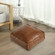 thumbnail image 4 of Funda de puf otomana de cuero sintético sin relleno | Cojín de asiento marroquí para reposapiés | Impermeable, Duradero, 15.7" Cuadrado | Reposapiés de piso, solución de almacenamiento interior y, 4 of 7